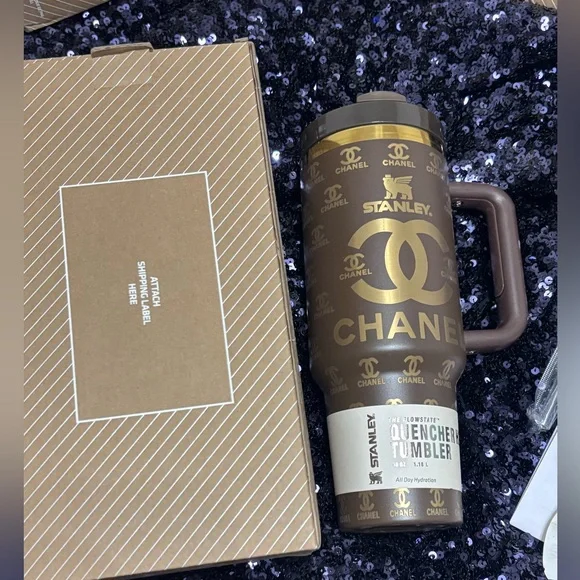 Bundle CCGold Logo Stainless Steel Tumbler Set in Black and Brown - Picture 2 of 8